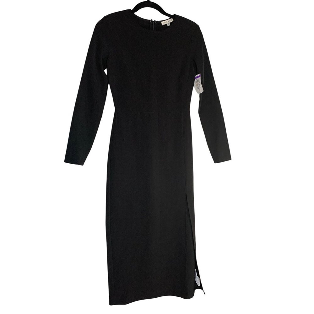 Moon River size XS Elegant Black Long Sleeve Sheath Dress Long Length NWT